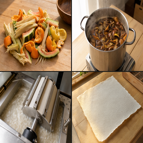 Recycling fruit waste into paper