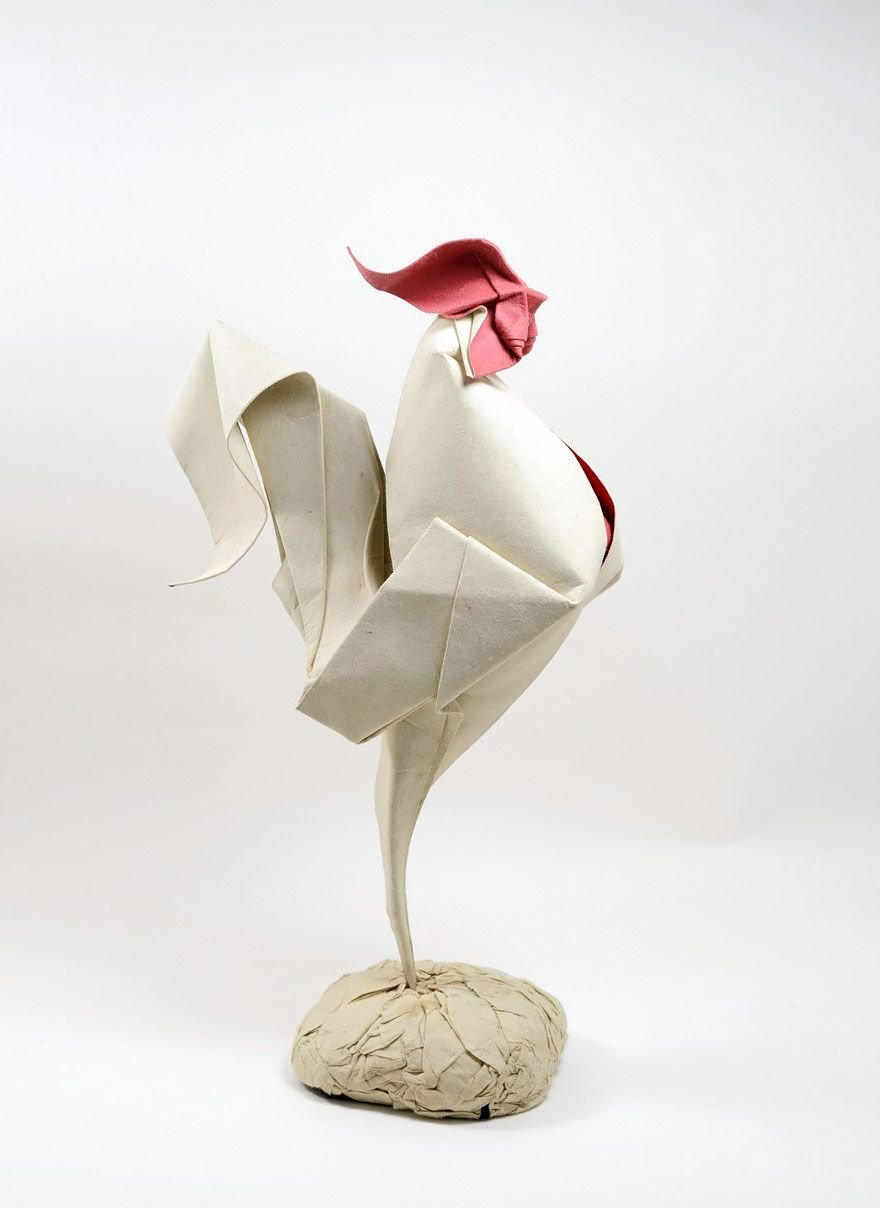 Wet-fold origami sculpture