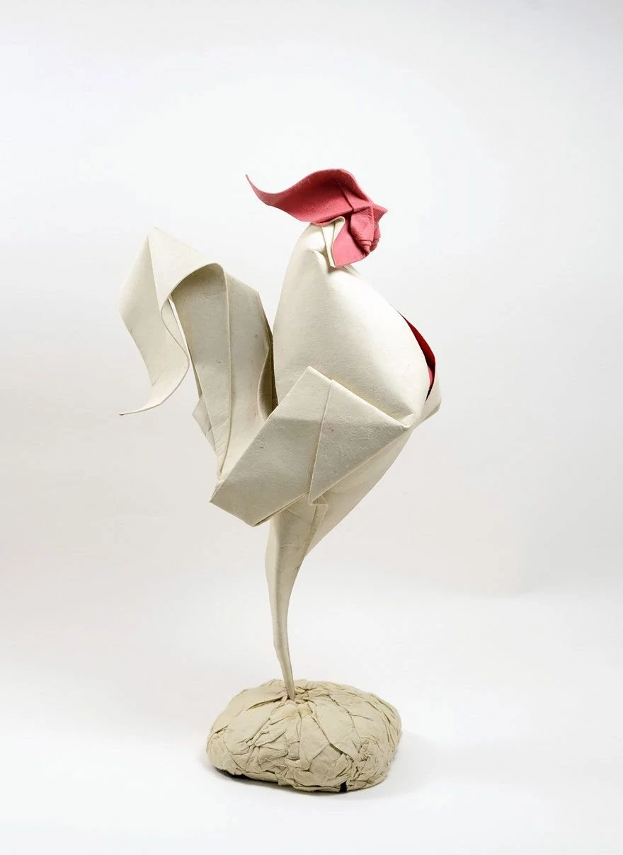 Wet-fold origami sculpture